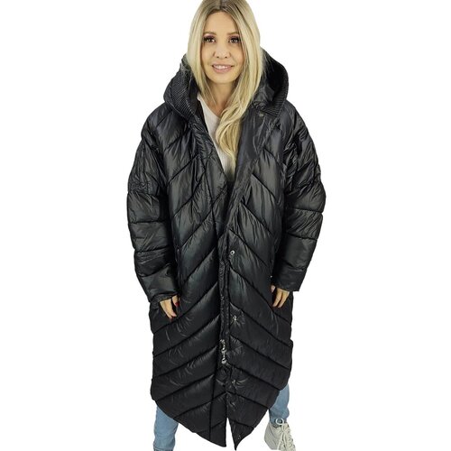 Pri Long jacket women&amp;#039;s coat with diagonal quilting Warm LUCY Slike