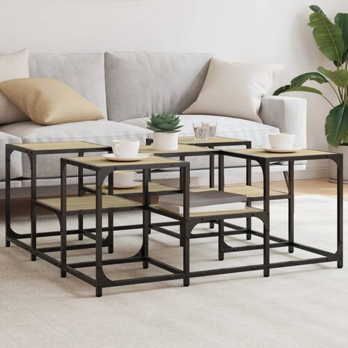 Furnova Klubska mizica sonoma hrast 91x91x40 cm inženirski les, (21915002) Slike