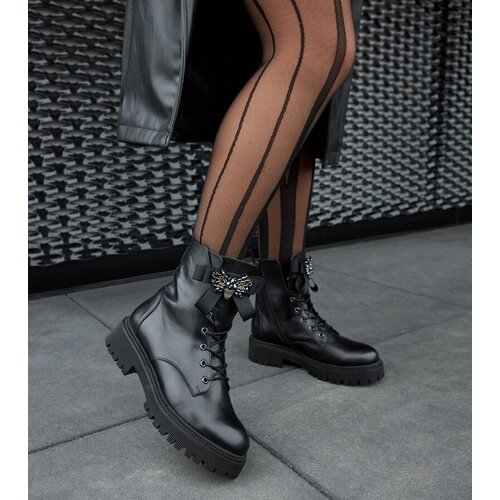 Gemre Black leather insulated boots Karino Cene