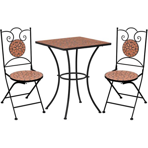Bistro set s mozaikom boja cigle od željeza i keramike Slike