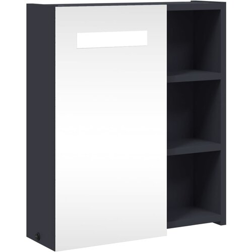 Maison Chic Kopalniška omarica - Kopalniški kabinet z ogledalom z LED lučko siva 45x13x52 cm, (21794754) Cene