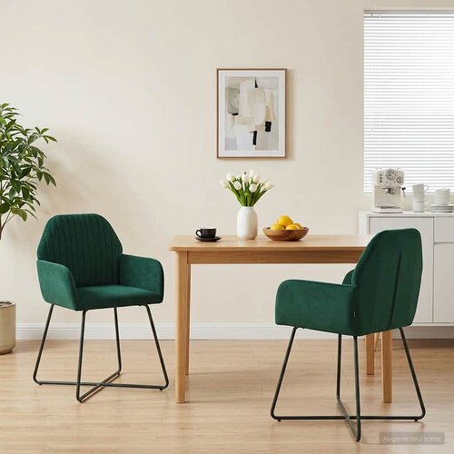  Trpezarijske stolice 2 pcs Bar&amp;scaron;un Tamnozelena 55 x 50 x 84 cm Slike