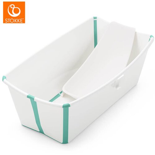 Stokke kad Flexi bath Bundle z oporo za novorojenčka white aqua Slike