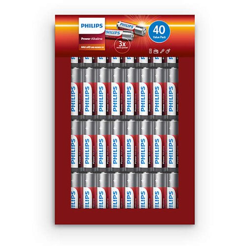 Philips BATERIJA AAA - POWER ALKALINE BLISTER 40 KOS (R03), (20285800) Cene