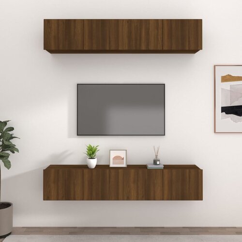 VidaXL TV ormarići 4 kom boja hrasta 80 x 30 x 30 cm konstruirano drvo Slike