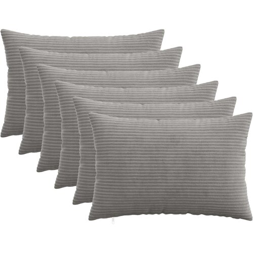  Presvlaka za jastuk 6 pcs HEERLEN Svjetlosiva 40 x 60 cm Kord Cene