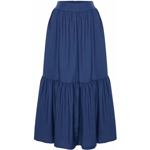 Trendyol Indigo Flared Maxi Length Woven Skirt