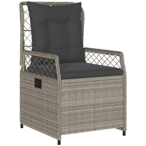  5-dijelni vrtni blagovaonski set od poliratana s jastucima sivi Siva 160 x 80 x 74 cm Slike