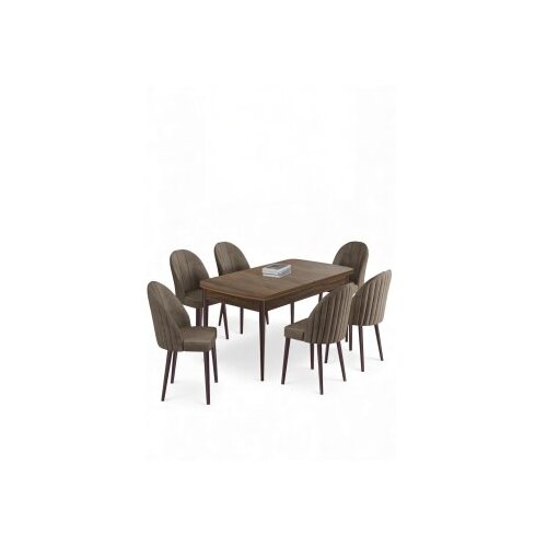 Hanah home Rasklopivi trpezarijski sto i stolice (7 delova) Enya Baroque Cappuccino Cene