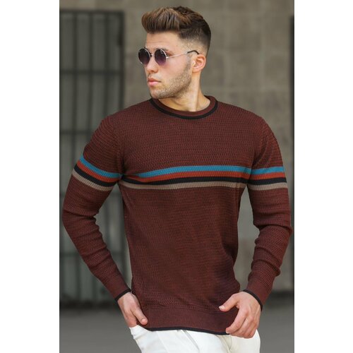Madmext Tile Striped Detail Men's Sweater 5160 Slike