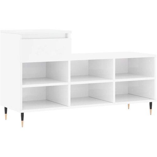 Maison Chic Omarice za obutev - Kopa za čevlje visok sijaj bela 102x36x60 cm inženirski les, (21776535) Slike