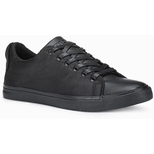 Ombre BASIC men's shoes sneakers in combined materials - black