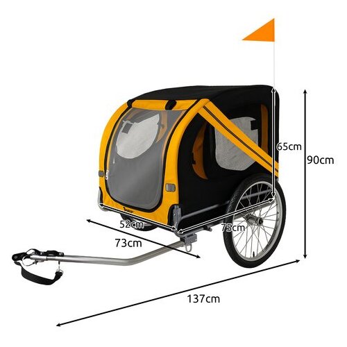  Purlov Biciklistička Prikolica za Pse do 40 kg &amp;ndash; Transportna Prikolica za Bicikl za Velike Pse Slike