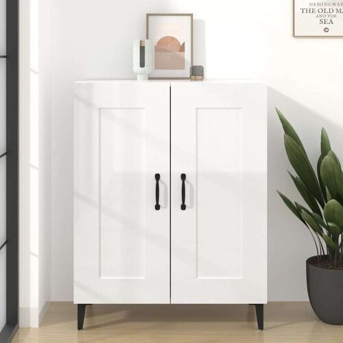  Komoda sjajna bijela 69 5x34x90 cm od konstruiranog drvo Slike