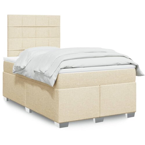  Krevet s oprugama i madracem krem 120 x 200 cm od tkanine Cijene