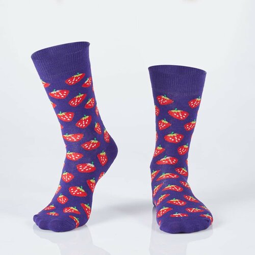 Fasardi Men's purple socks with strawberries Cene