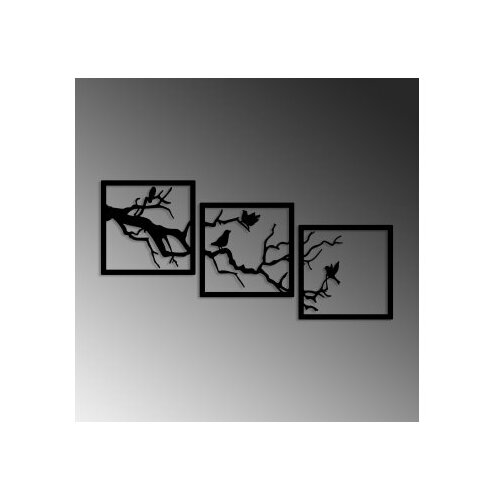 Wallxpert Zidna dekoracija Bough Trio B, 45x45 cm, Crna Slike