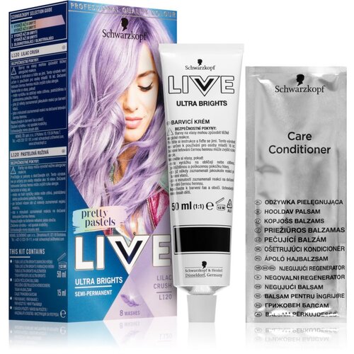 Schwarzkopf LIVE Ultra Brights or Pastel polutrajna boja za kosu nijansa 120 Lilac Crush Slike