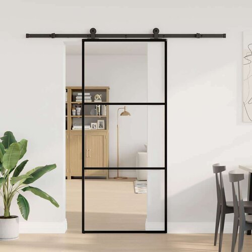 vidaXL Klizna vrata s priborom 90 x 205 cm od ESG stakla i aluminija Cijene