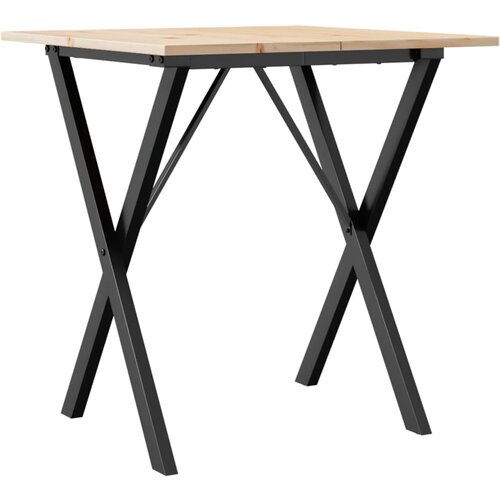 Maison Chic Jedilna miza - Kuhinjska miza - Jedilni stol X okvir 70x70x75 cm trdna borovina lito železo, (21715009) Slike