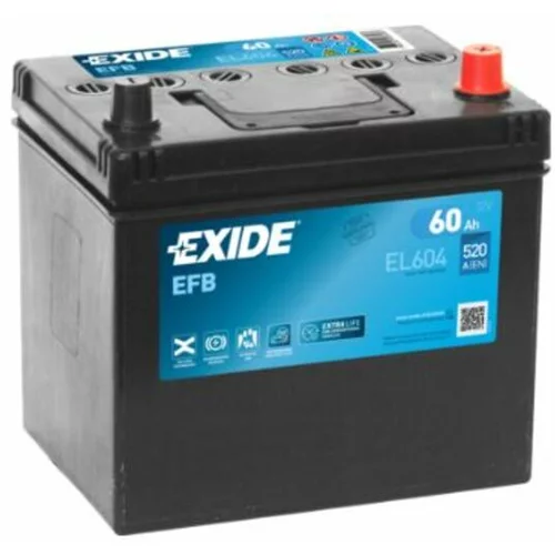 Exide akumulator EFB, 60AH, D, 520A, EL604