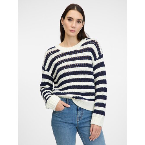 Orsay Dark blue women's striped sweater - Women's Cijene