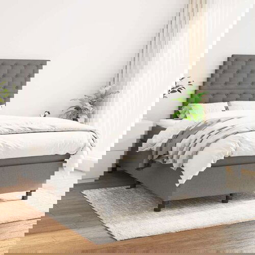 Box spring postelja z vzmetnico temno siva 120x200 cm blago, (20900421) Cene