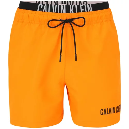 Calvin Klein Swimwear Kratke kopalne hlače svetlo siva / oranžna / črna
