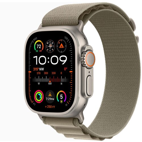 Apple Watch Ultra 2 LTE 49mm Titanium Case - Olive Alpine Slike