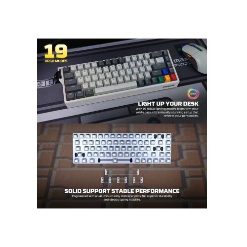 Fantech tastatura wired magnetic gaming MK922 atom HE68 pro super maxfit siva (emerald switch) Slike