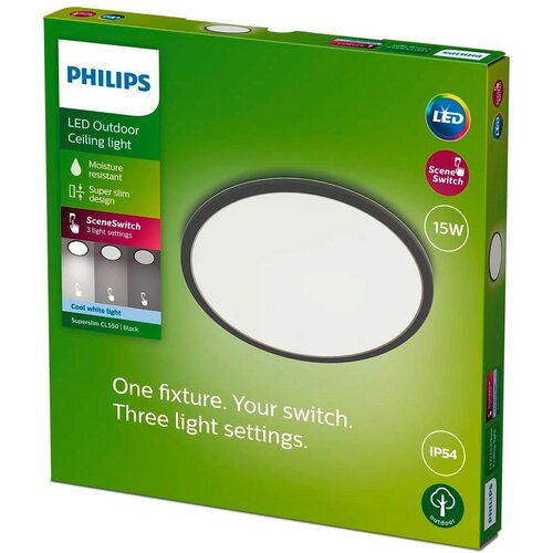 Philips prigu&amp;scaron;iva LED spolja&amp;scaron;nje svetlo SUPERSLIM LED/15W/230V IP54 crna Slike