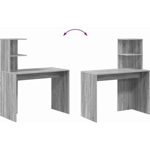  Stol s policom Siva Sonoma 102 x 50 x 124 cm Konstruirano drvo Slike