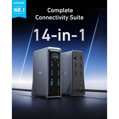 Anker Prime polnilna postaja 14v1 Dual Display 160W &amp;ndash; A83B63A1 Slike