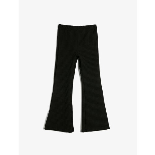 Koton Basic Flared Trousers with Elastic Waist and Ribbed Slike