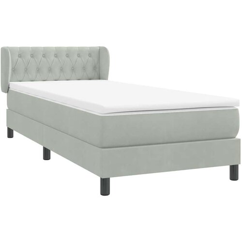 Box Spring krevet s madracem svijetlo sivi 80x220 cm samt Slike