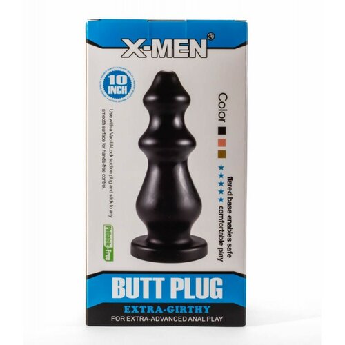 X-Men 10&quot; Extra Girthy Butt Plug Bl XMEN000165ack VI Cene