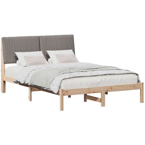 Okvir za krevet s uzglavljem Smeđa 135 x 190 cm tkanina Slike