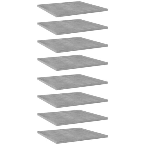 Police za knjige 8 kom siva boja betona 40x40x1,5 cm drvene Cene