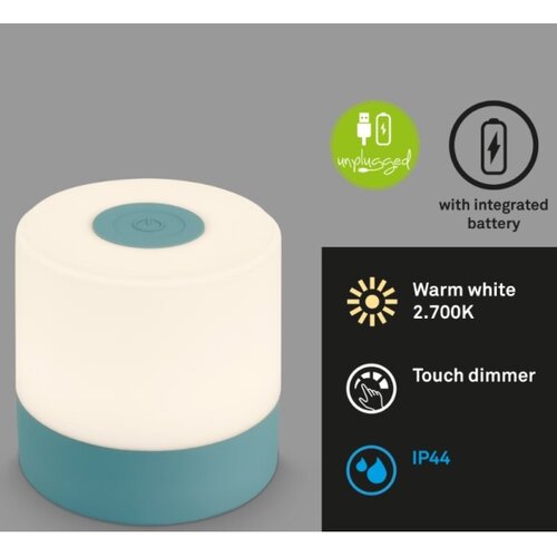 BRILONER 7461010 - LED prigu&amp;scaron;iva punjiva stona lampa LED/2W/5V IP44 plava Slike