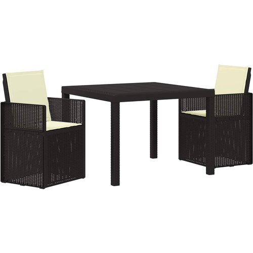 vidaXL Komplet za jedilnico v vrtu z blazino 3 pcs Antracit in krem PP, (5000272117) Cene