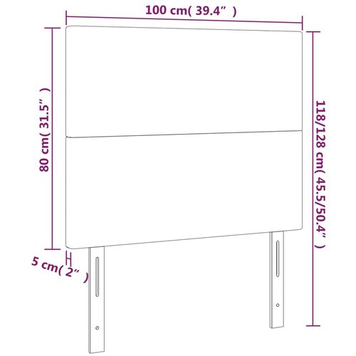  LED uzglavlje svjetlosivo 100x5x118/128 cm od tkanine Slike