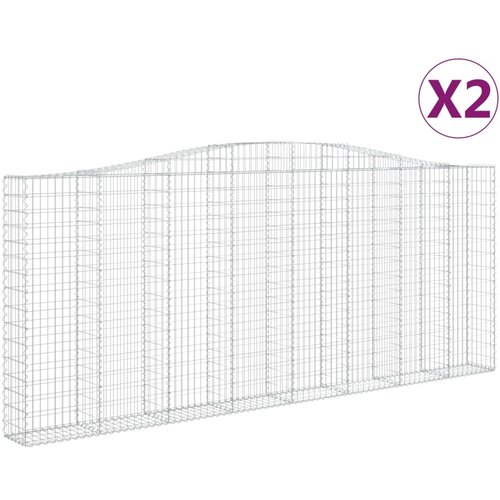  Lučne gabionske ko&amp;scaron;are 2 kom 400x30x160/180cm pocinčano željezo Slike