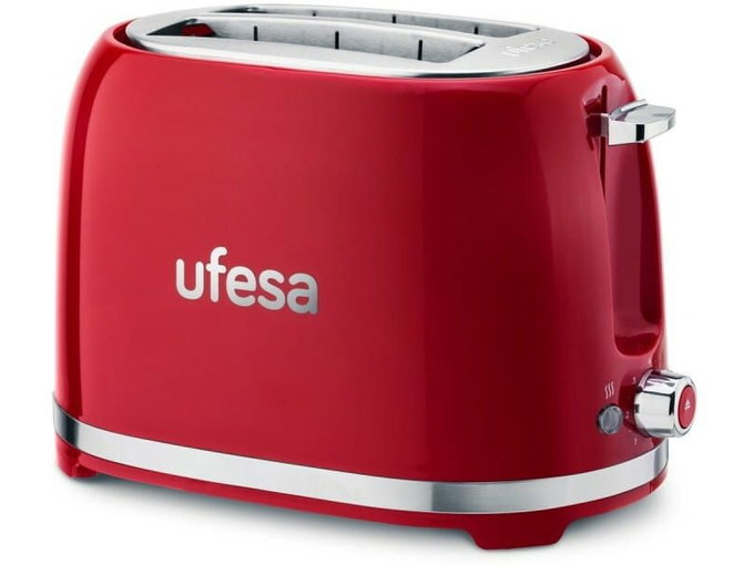 Ufesa Classic PinUp Crveno-bijeli toster kruha s dva režima 850W Cene