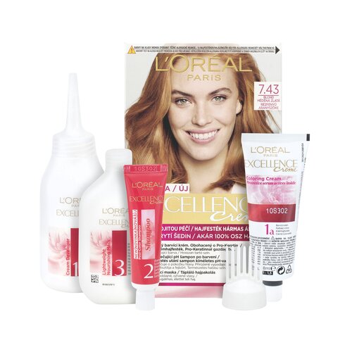 L&amp;acute;Or&amp;eacute;al Paris excellence Creme Triple Protection boja za kosu 48 ml nijansa 7,43 Dark Copper Gold Blonde Slike