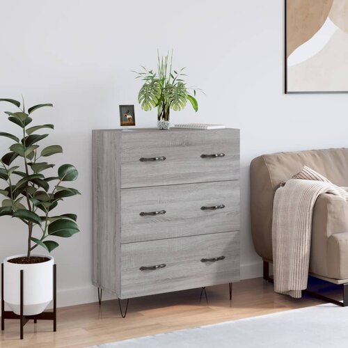 vidaXL Komoda siva sonoma 69,5x34x90 cm inženirski les Cene