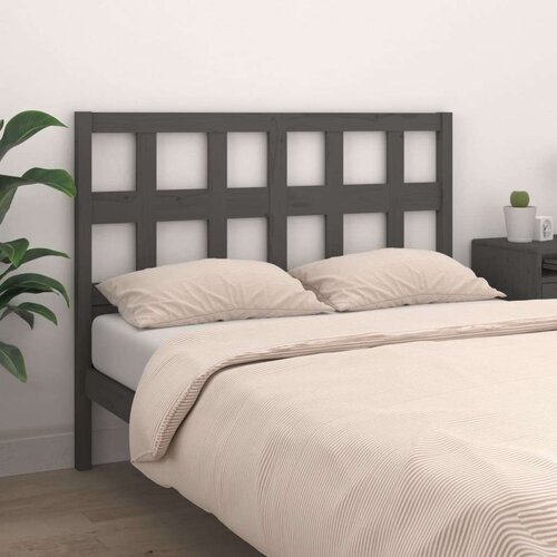  Uzglavlje za krevet sivo 145 5 x 4 x 100 cm od masivne borovine Slike