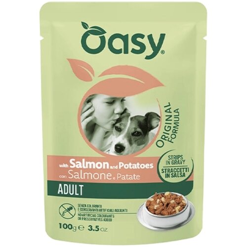 Oasy Strips in Gravy Adult ko&scaron;čki v omaki - losos in krompir - 100 g 100 g Cene