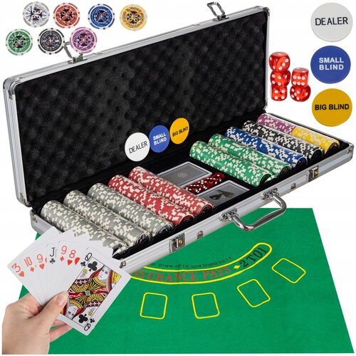 Kruzzel XXL Texas Holdem poker set 500 žetonov v alu. kovčku, (21756111) Cene