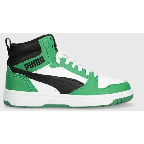 Puma Otroške superge Rebound V6 Mid Jr zelena barva