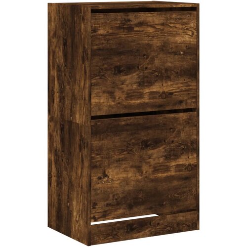 Maison Chic Omarice za obutev - Kopa za čevlje z 2 predaloma dimljeni hrast 60x42x108 cm, (21777640) Cene